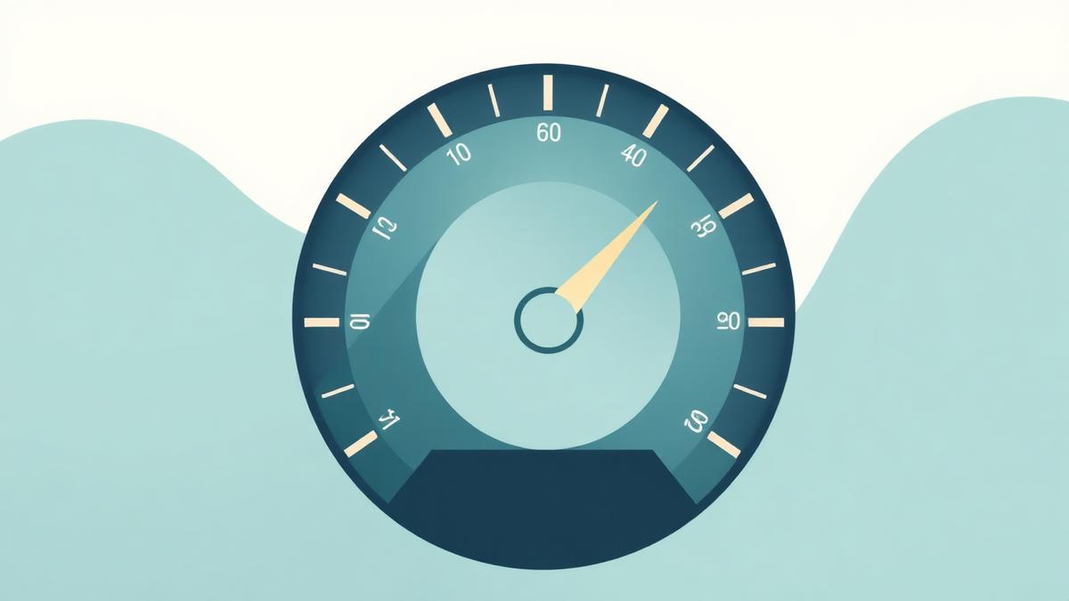 Abstract performance speedometer gauge representing Core Web Vitals page speed metrics