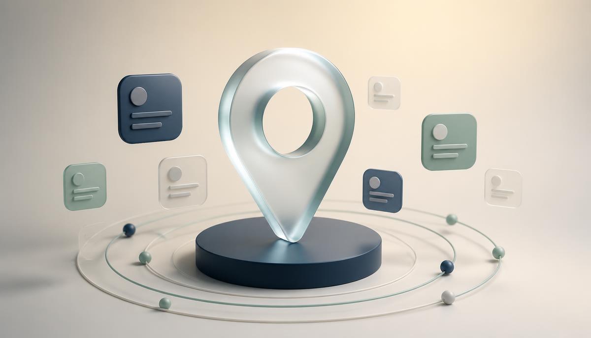 Illustration representing local search visibility and Google Business Profile optimization